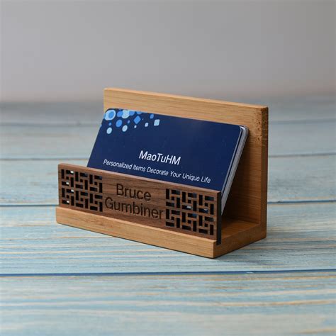 personalized business card holder|personalized desk visiting card holder.